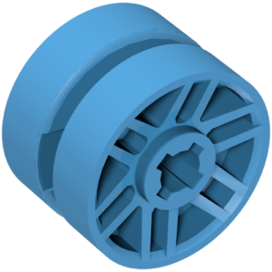 11208 - Wheel 14mm D. x 9.9mm with Center Groove, Fake Bolts and 6 Double Spokes