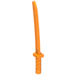 21459 - Minifigure, Weapon Sword, Shamshir / Katana (Square Guard) with Capped Pommel and Holes in Crossguard and Blade