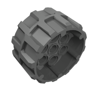 22410 - Wheel Hard Plastic, Treaded with 7 Pin Holes (37mm D. x 22mm)