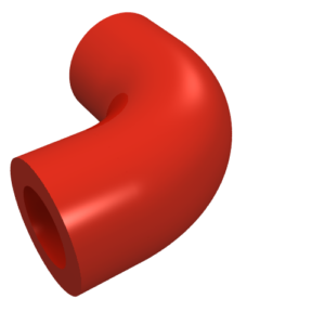 25214 - Brick, Round 1 x 1 d. 90 degrees Elbow Macaroni - No Stud - Type 2 - Axle Hole