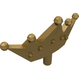 33322 - Minifigure, Crown Tiara, 5 Points, Rounded Ends
