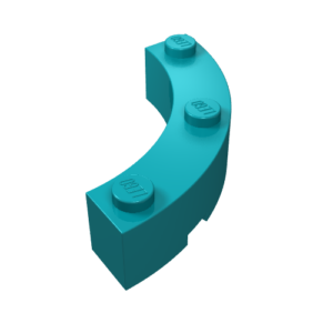 48092 - Brick, Round Corner 4 x 4 Macaroni with 3 Studs