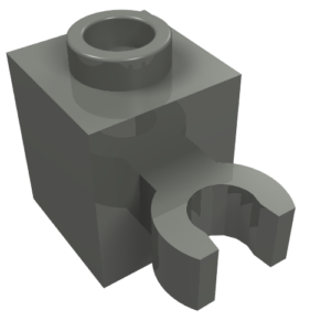 60475b - Brick, Modified 1 x 1 with Open O Clip (Vertical Grip) - Hollow Stud