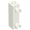 60583b - Brick, Modified 1 x 1 x 3 with 2 Clips (Vertical Grip) - Hollow Stud