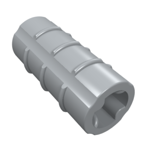 6538b - Technic, Axle Connector 2L (Ridged with x Hole x Orientation)