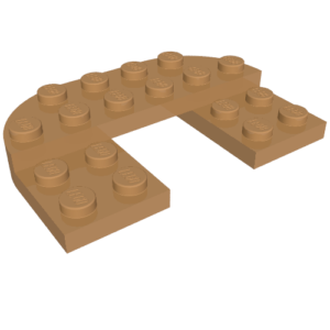 89681 - Plate, Round 4 x 6 x 2/3, Raised 2 x 6 and 2 x 2 Cutout