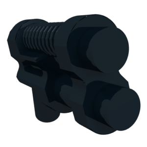 95199 - Minifigure, Weapon Gun, Two Barrel Pistol - 10-Rib Top Barrel