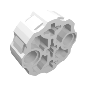 98585 - Technic, Axle Connector Block Round with 2 Pin Holes and 3 Axle Holes (Hero Factory Weapon Barrel)