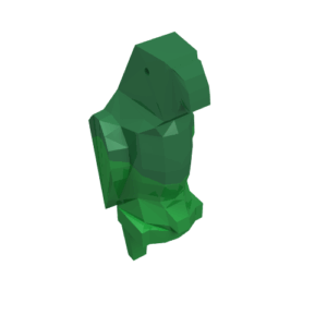 2546p02 - Bird, Parrot with Small Beak with Marbled Red Pattern