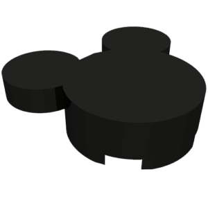 74169 - Brick, Round 2 x 2 x 2/3 No Studs with 2 Tile, Round 1 x 1 (Mickey Mouse Head)