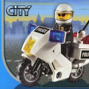 7235-1 - Police Motorcycle - Black/Green Sticker Version